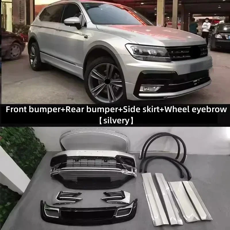 High Quality R Line Style Body Kit Front Rear Bumper Side Skirt Wheel Eyebrow Fit VW Tiguan L - Exterior Parts