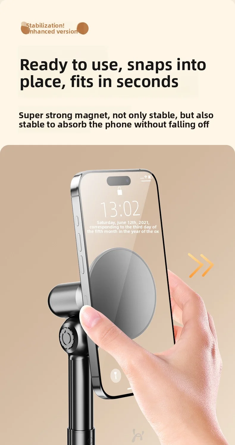 Soporte telescópico 2 en 1 para teléfono móvil, ángulo ajustable, adecuado para iPhone Magsafe, ranura magnética portátil para soporte de teléfono de escritorio