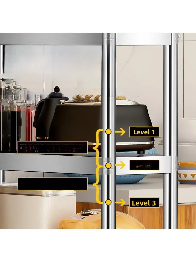 

Stainl Steel Kitchen Balcony Storage Ra elf 5/20cm Free Standing Multi Layer Organizer for Home And Office