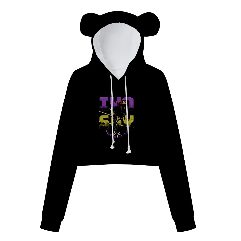 

Iyo Sky Merch винтажная уличная одежда 90-х годов толстовки с капюшоном для девочек укороченный модный спортивный пуловер с кошачьими ушками