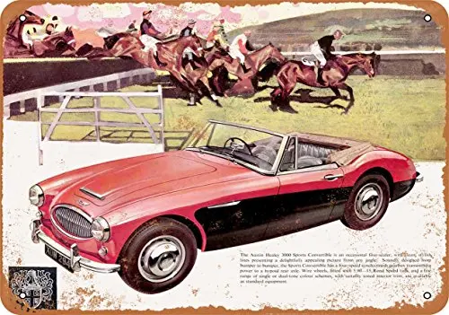 Metal Sign - 1963 Austin Healy 3000 Sports Convertible - Vintage Look Wall Decor for Cafe beer Bar Decoration Crafts