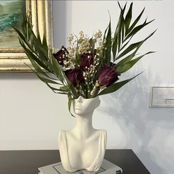 Female Male Half Bust Vase Silicone Mold for Concrete Cement Ceramic Making Human Face Sculpture Head Body Flower Pot Mould