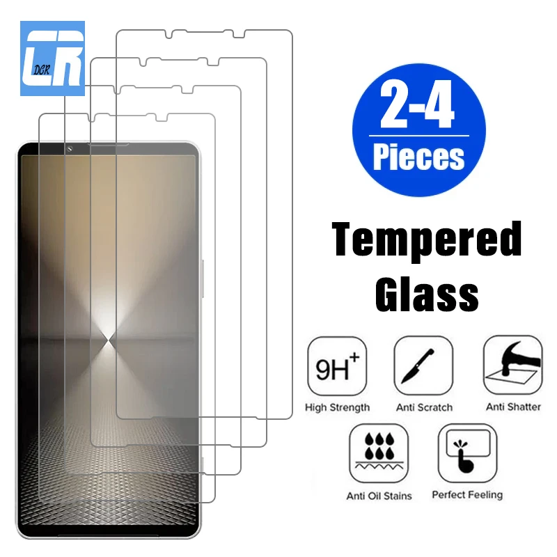 

2-4Pcs HD Tempered Glass Screen Protector For Sony Xperia 1 5 10 VI V Full Cover Protective Film For Sony Xperia 5 10 IV III II