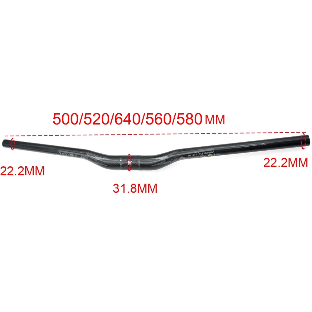 Swallow Flat Ultra-Light 31.8mm Full Carbon Fiber MTB Handlebar 3K Gloosy 500 520 540 560 580mm Handlebars