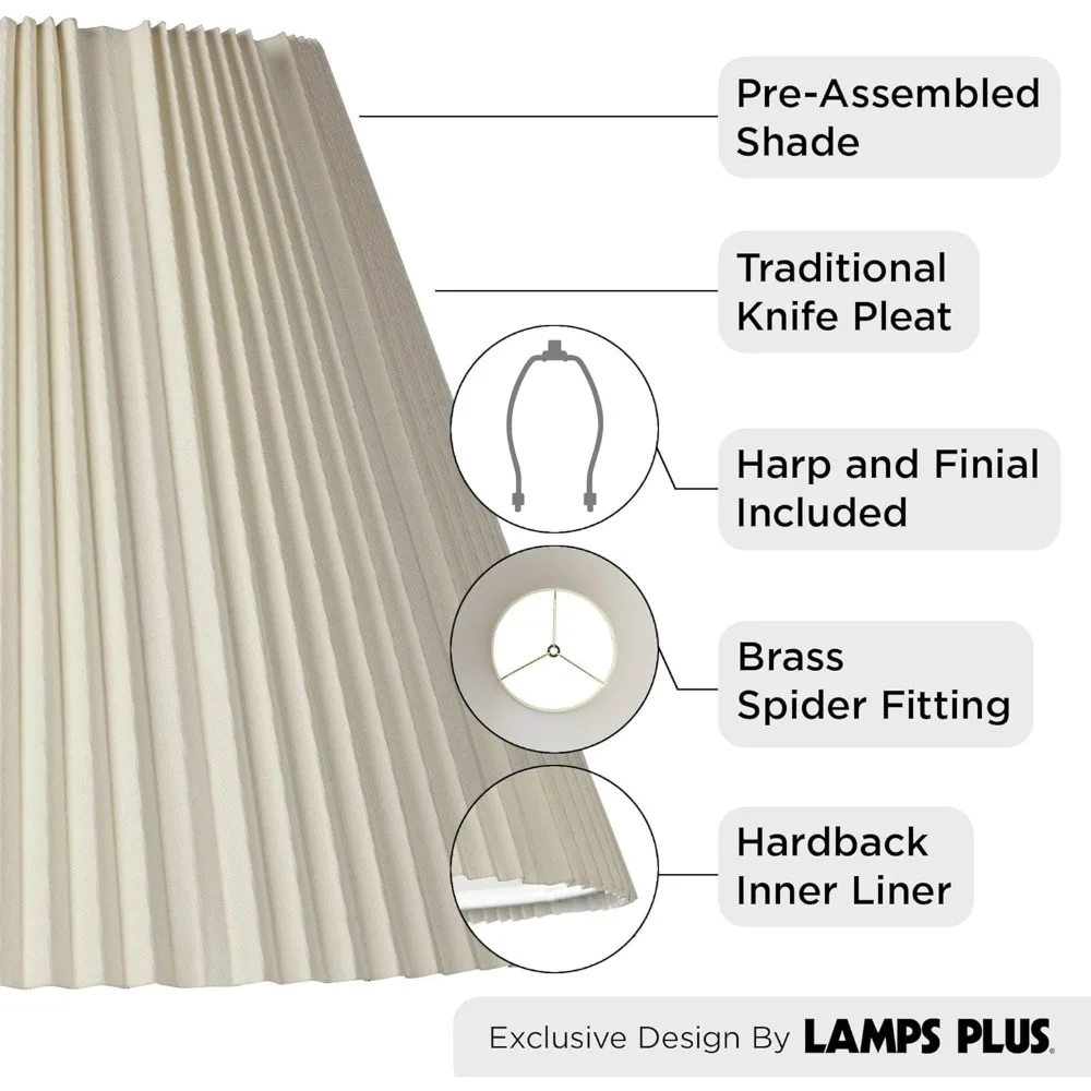 غطاء مصباح قشر البيض مطوي إمبراطوري كبير 9x17x11.75 مع القيثارة والبديل النهائي لديكور المنزل #2