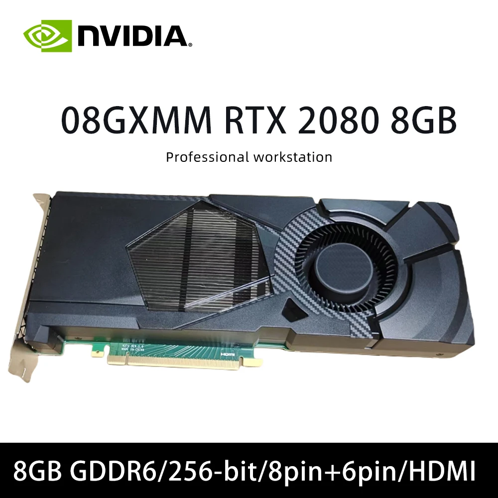 بطاقة رسومات rtx 2080TI 11GB GPU 0H2RCX GDDR6 & RTX2080 8GB 08GXMM 8GB GDDR6 256 بت للكمبيوتر تدعم HDMI DP placa de Video #1