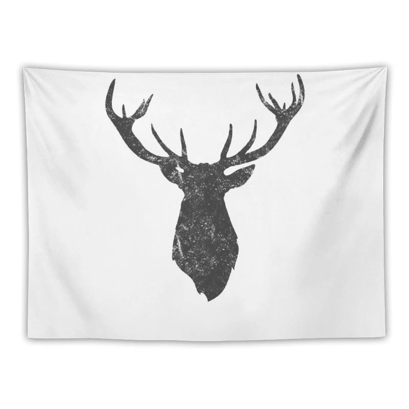 

Charcoal Stag's Head With Antlers Tapestry For Bedroom Wall Hanging Wall Tapestry