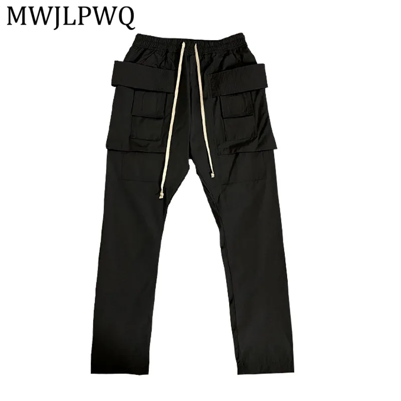 

MWJLPWQ RO Double Ring Workwear Four Seasons Wearable Fashion High Street Long Pants New Unisex American Autumn Dark Trend 14608