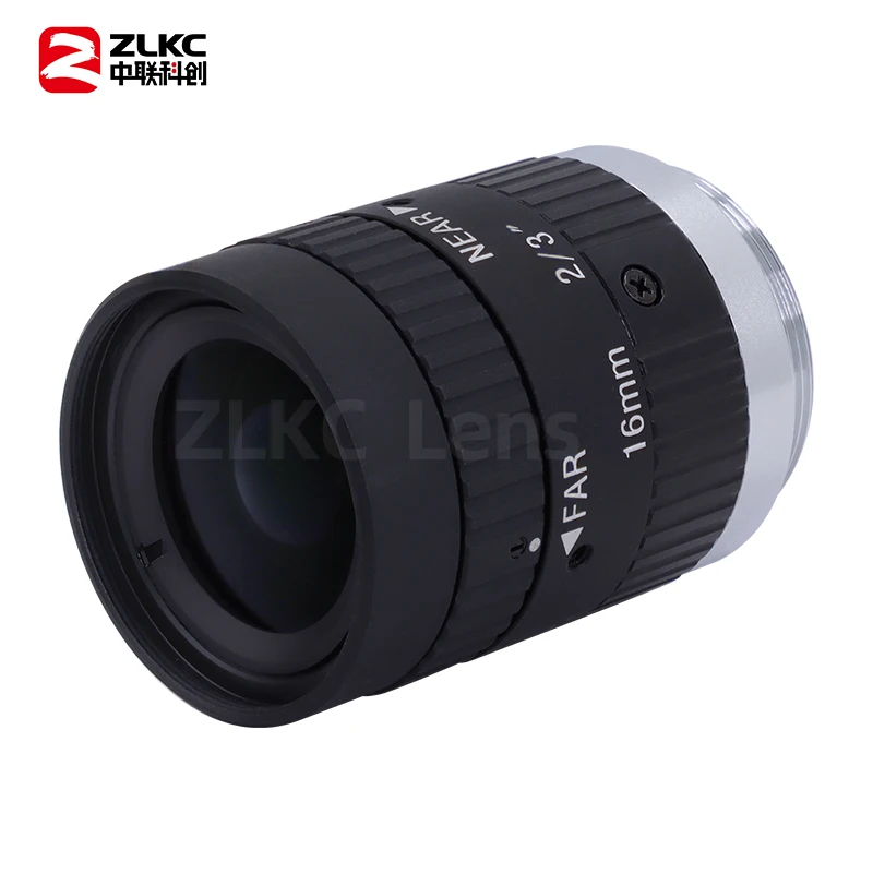 ZLKC 5 Megapixel C Mount 16mm 2/3" FA Industrial Camera Lens Manual Iris Low Distortion Machine Vision Fixed Focal Fenth Lenses