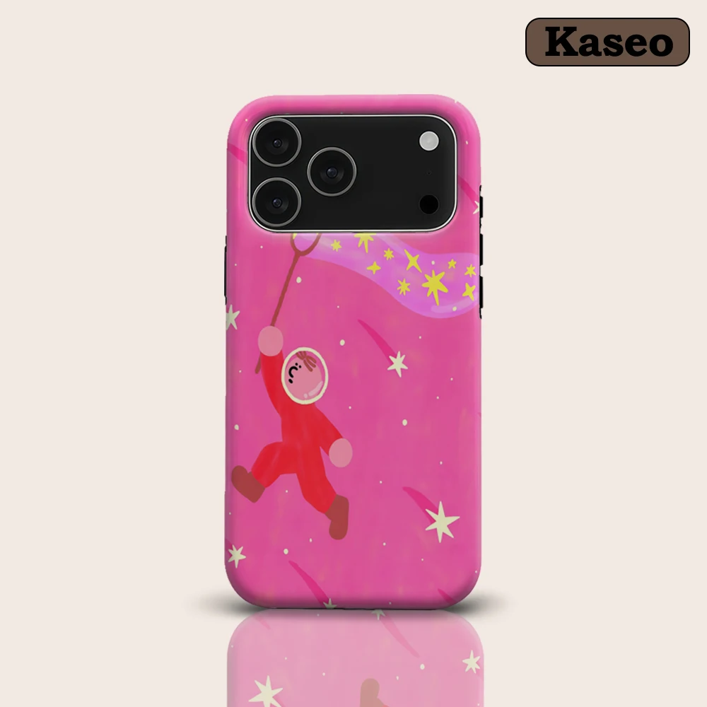 Traumhafter Sternenfänger-Astronaut für magnetische Handyhülle für iPhone 17 16 15 14 13 Pro Max Plus – Einzel- und Doppelschichtige robuste Hülle