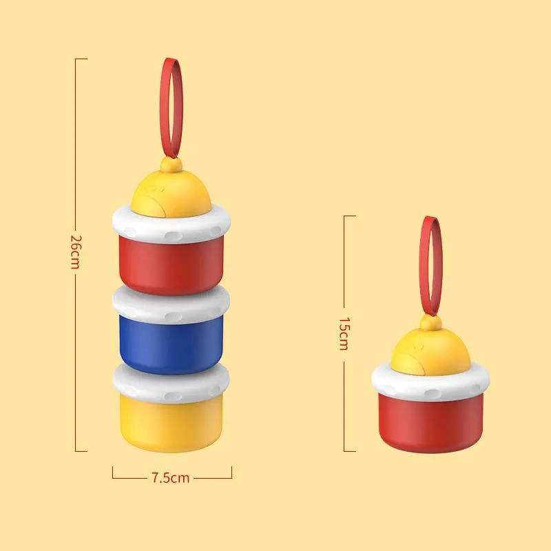 3 Grids Portable Baby Food Storage Box BPA Free Infant Milk Powder Box with Rope Removable Snacks Container for Kids Powder Case