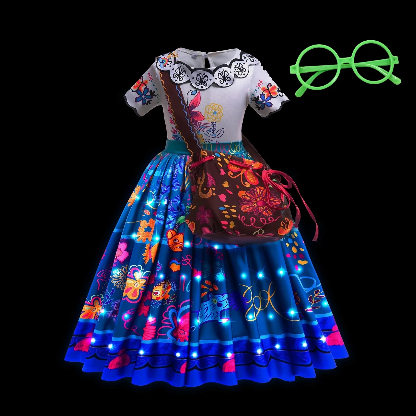 2025 الصيف الفتيات حفلة مسائية الفتاة أضواء LED ميرابيل إيزابيلا فساتين الأميرة تأثيري هالوين فساتين حفلات مضيئة #3