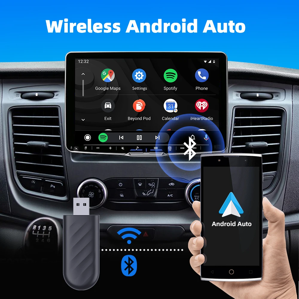 Wireless 2 in1 CarPlay Adapter for Apple iPhone Android Wired to Wireless Carplay AI Box USB Type C Connection Auto Car Dongle