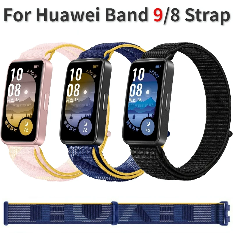 Nylonowa pętla do oryginalnej bransoletki Huawei Band 9/8 Wymienny pasek na nadgarstek Correa do sportowego oddychającego paska do zegarka Huawei