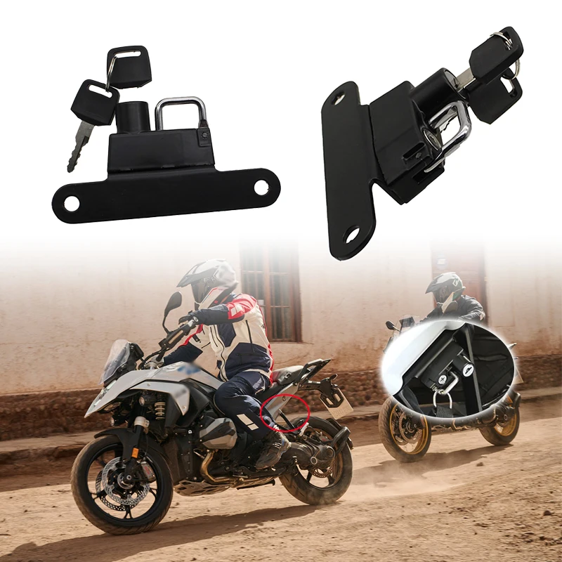 

Для BMW R1300GS R 1300 GS 2023 2024 2025 алюминиевый крючок для крепления замка шлема с 2 ключами, боковой противоугонный замок GS1300