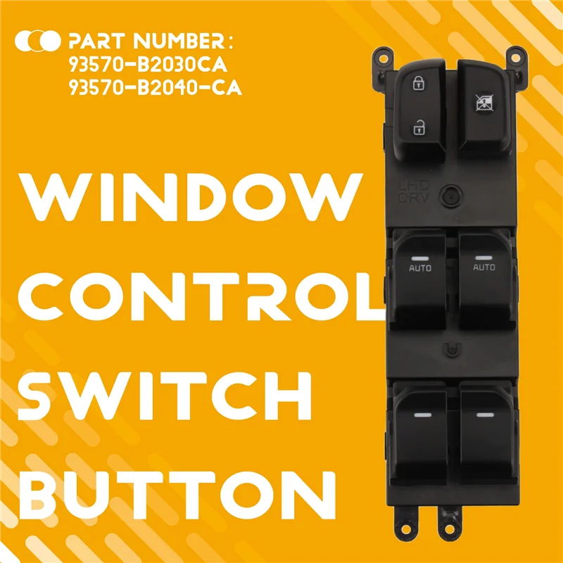 ABAC-Nuovo 2 AUTO Anteriore Sinistro Finestra di Potere Interruttore di Controllo Principale Pulsante Regolatore Per KIA SOUL 2014-2019 93570B2030CA 93570B2040CA
