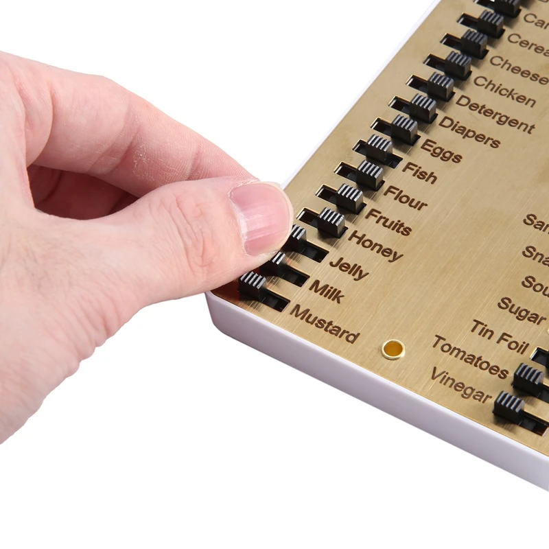 1 Piece Metal Grocery List Metal Sliding Shopping List Mat For Shopping Working 5.5X3.15In