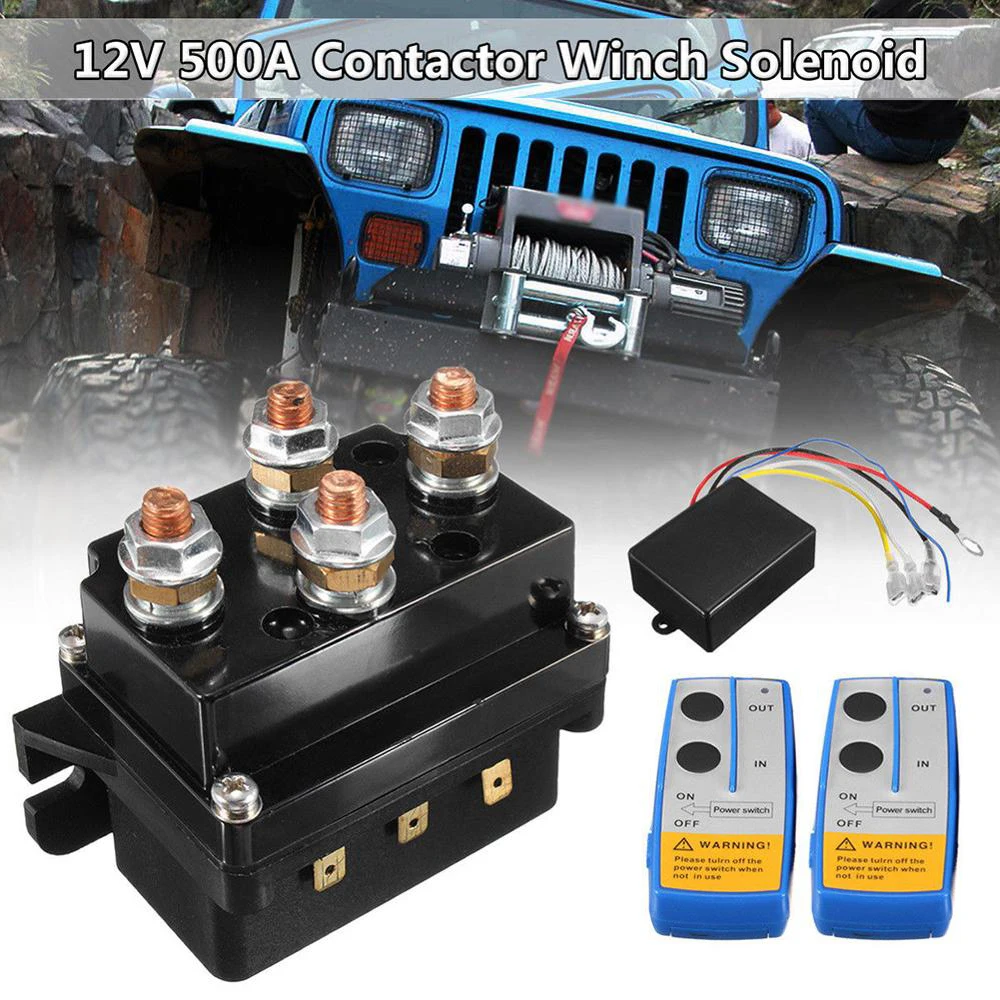 

12V 500A HD Contactor Winch Control Solenoid Relay Twin Wireless Remote Recovery Valves & Parts Truck Engines & Components