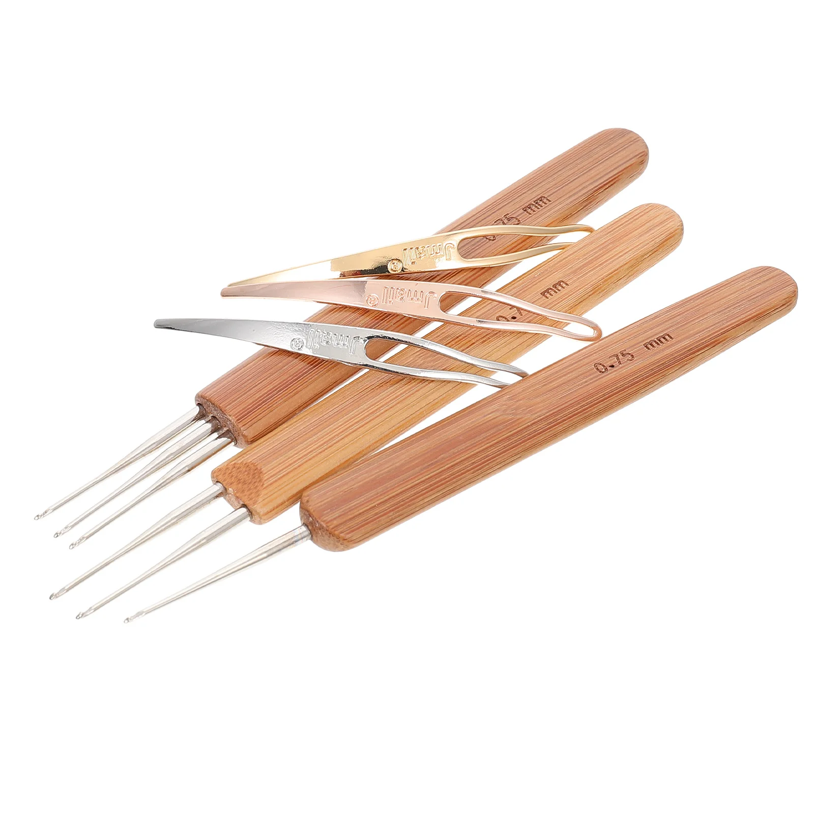 

Wooden Stainless Crochet Hooks Set Hair Braiding Dreadlocks Needle Tool Single Head Comfort Grip Easy Use Long Life Yarn Crafts