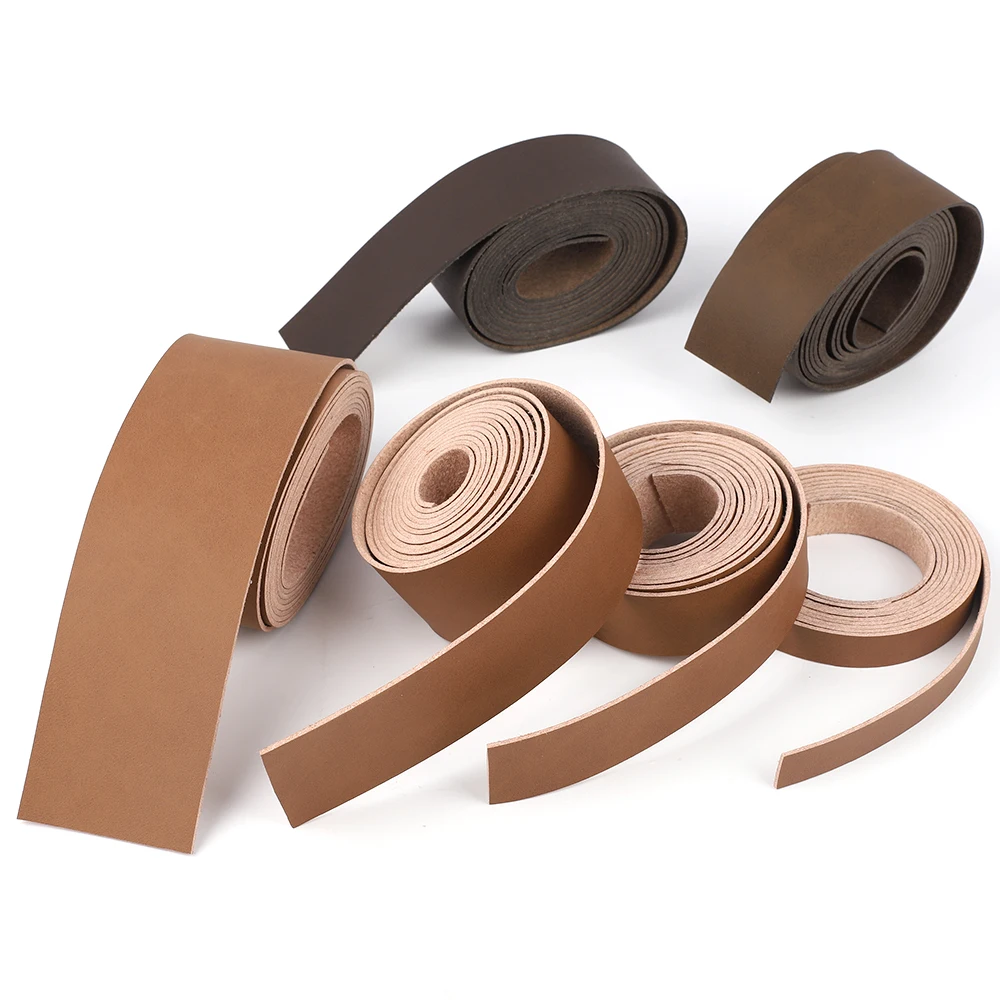 2 Meters Long DIY Crafts Leather Strap Wide Leather Craft Strips DIY Pet Collars Traction Ropes Belts Keychains Watch Straps