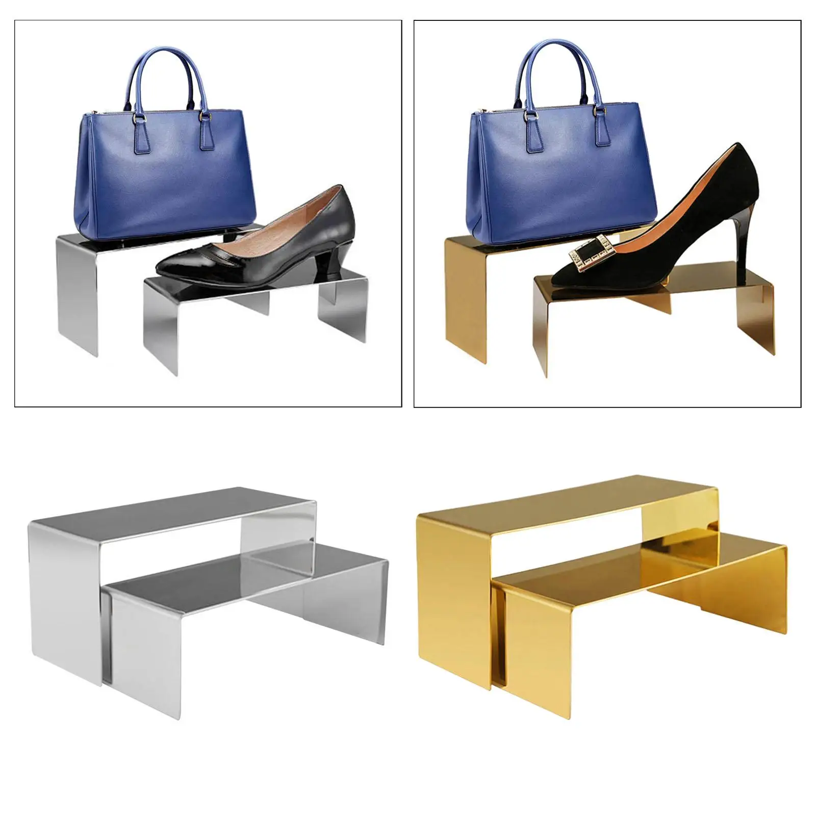 Shoe Handbag Display Stand, Showcase Fixtures Size Riser Holder, for Shopping Malls Luxury Counters Booties Heels