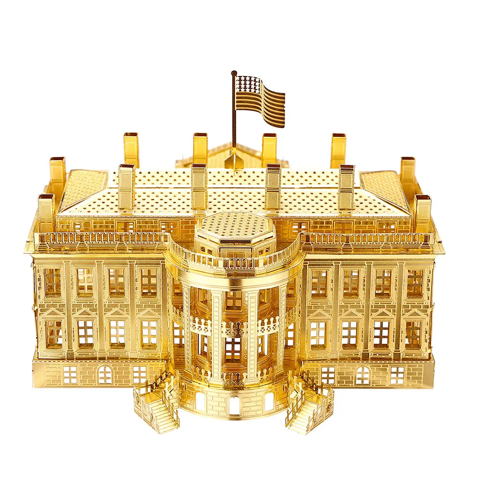 Piececool 3D Metal Puzzles The White House Model Building Kits DIY Toy for Adult Jigsaw Brain Teaser