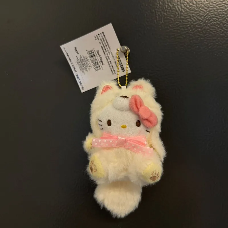 Porte-clés en peluche Sanrio Kawaii Hello Kitty, pendentif de sac à dos de dessin animé, poupée créative pour enfants, cadeau de Festival, nouvelle collection 2025