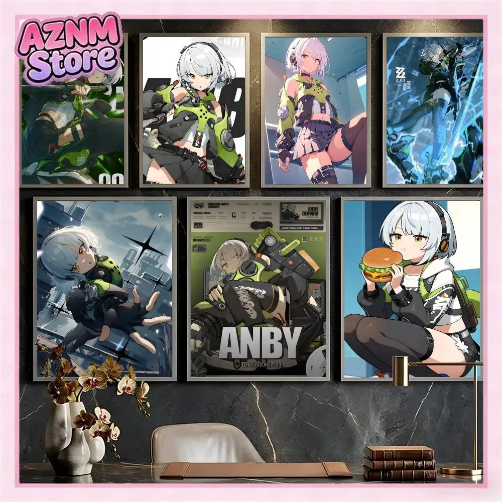 Póster Zenless Zone Zero Anby Demara --HD-- Decoración de pared universal autoadhesiva, impermeable y de alta resistencia