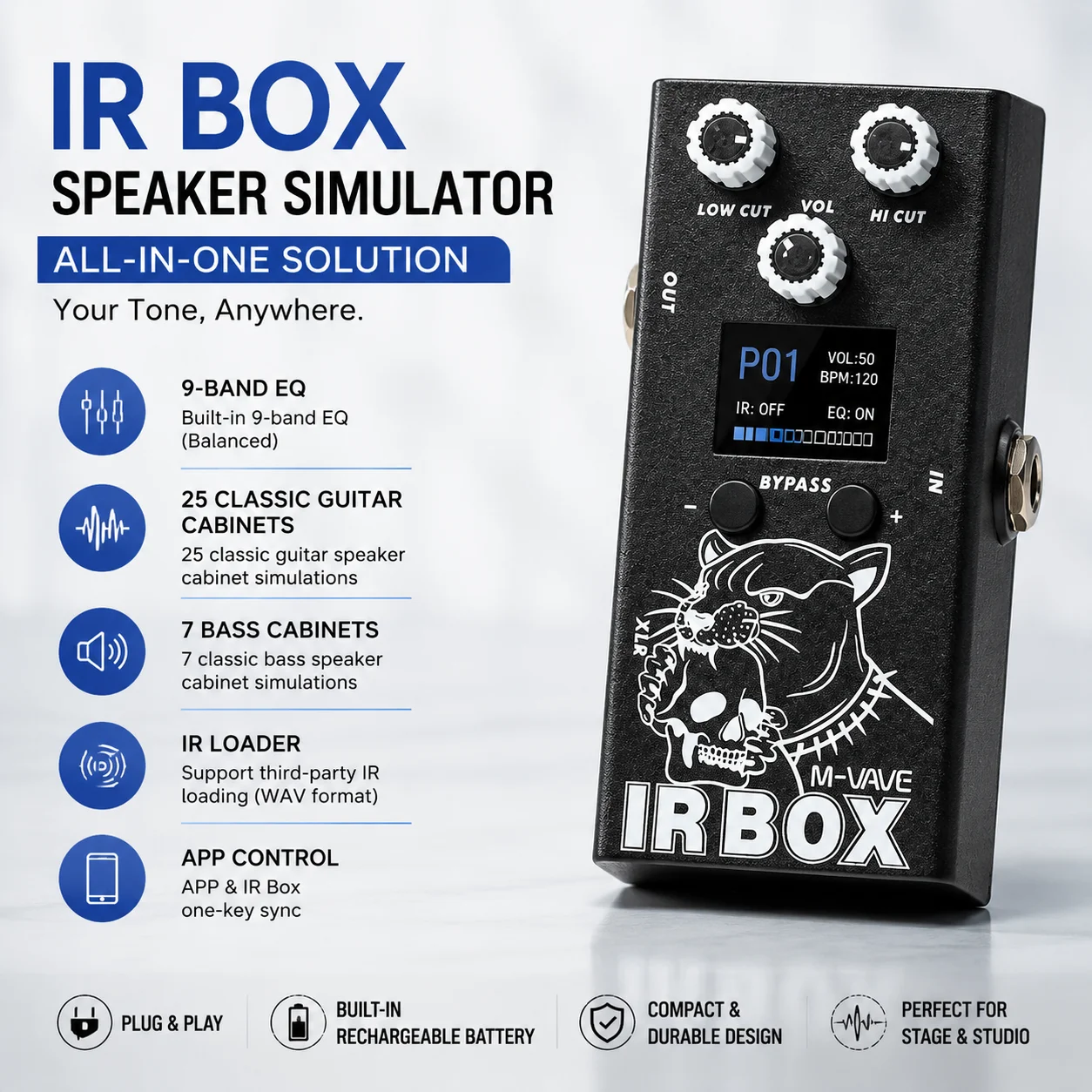 M Vave Ir Box Guitar Effects Pedal Cabinet Simulator Ir Loader Eq Processor For Electric Guitar Bass