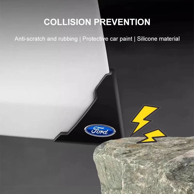 2 قطعة شعار السيارة غطاء زاوية الباب الوفير تحطم المضادة للخدش حامي لفورد رابتور فييستا التركيز 2 3 4 مونديو Ecosport موستانج #6