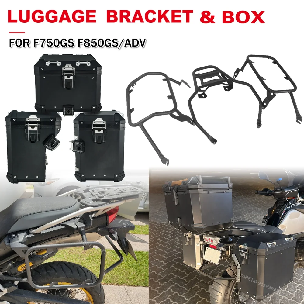 

Motorcycle Helmet Box Luggage Storage Aluminum Tool Cases Side Boxes Bracket Tail Box Support For BMW F850GS F750GS ADV F750