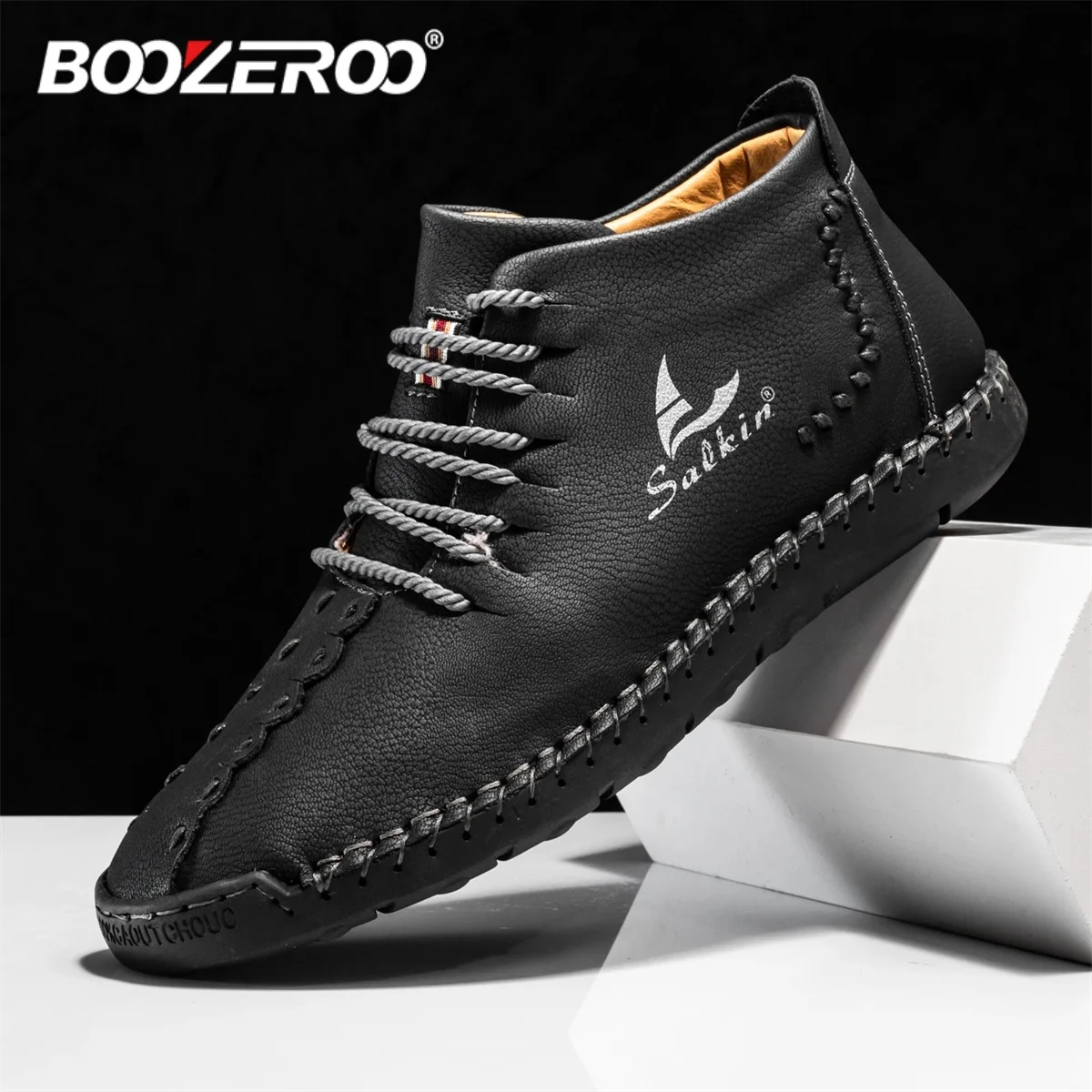 BOOZEROO Winter Handmade Casual Men's Shoes Comfortable  Ankle Boots