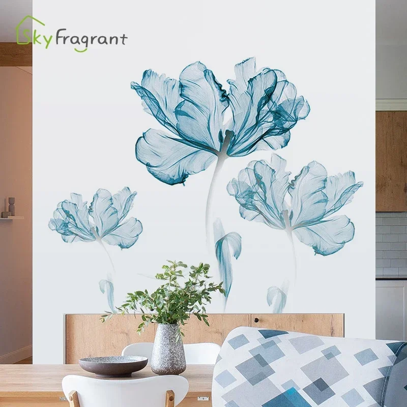 Creative Warm Wall Stickers Nordic Flower Self-adhesive Stickers Bedroom Living Room Decoration House Decoration Wall Decor