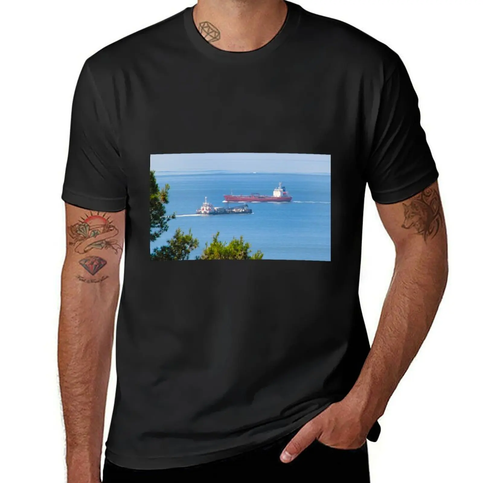 

morning ship traffic T-Shirt quick-drying blanks tops black t-shirts for men