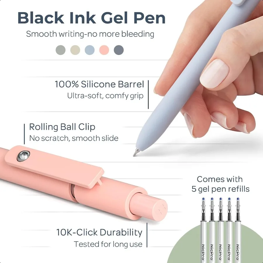 39 шт. Эстетические школьные пирожки с футляром для ручек большой емкости, 12 цветов, пастельные маркеры, 5 быстросохнущих выдвижных ручек с черными чернилами, 6