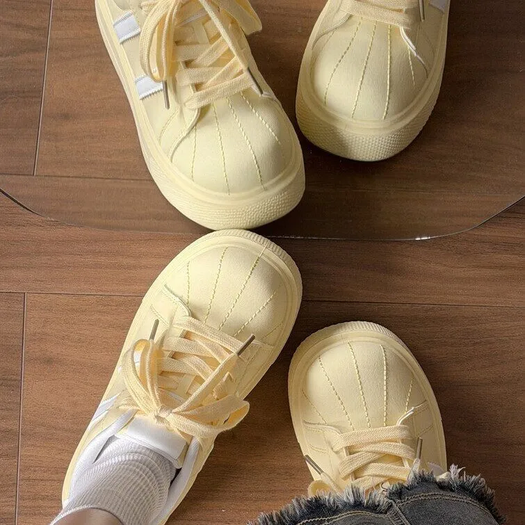Women's Casual Thick Bottom Platform Shoes Summer Leisure All-Match Student Bread Shoe Trendy Women's Shoes Increased Height