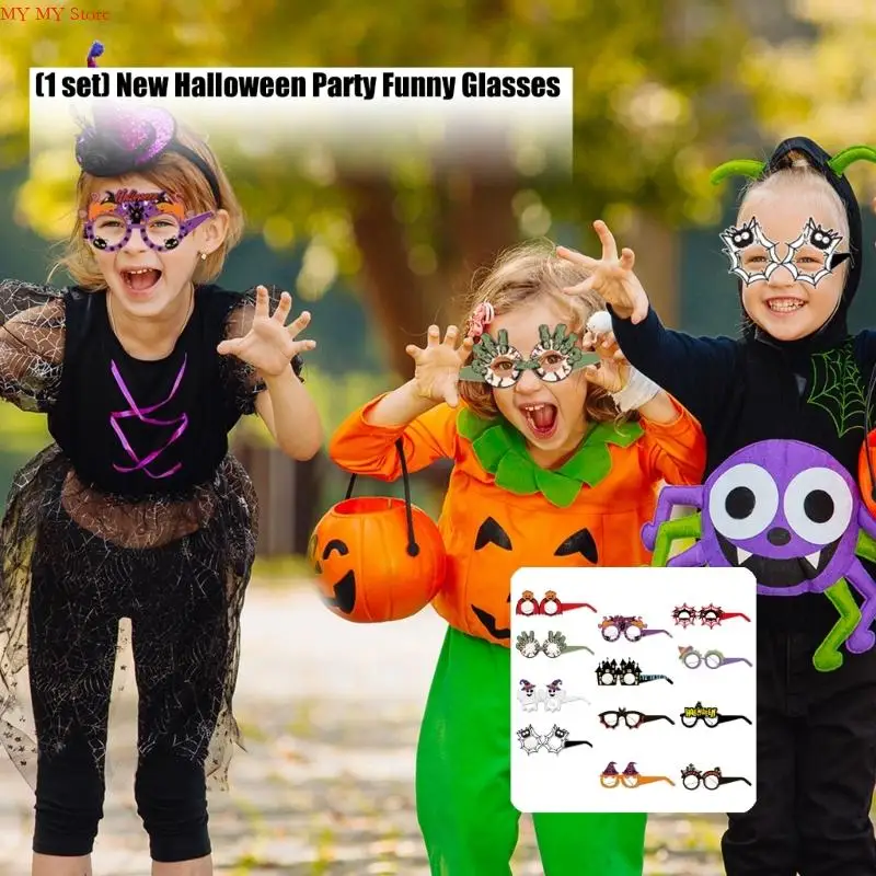 N1HE Funny Halloween Party Eyeglasses Halloween Party Decors Halloween Paper Glasses