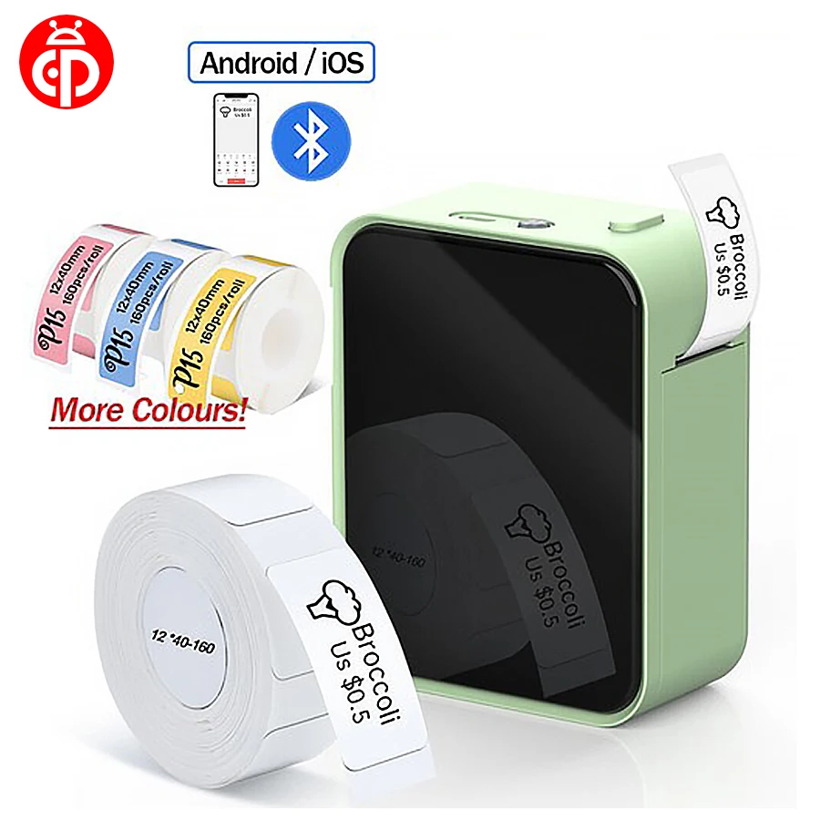 Marklife P15 Mini Thermal Label Printer Pocket BT Thermal Printer Adhesive Sticker Label Paper Home Office As D110/Q30/P12/D11