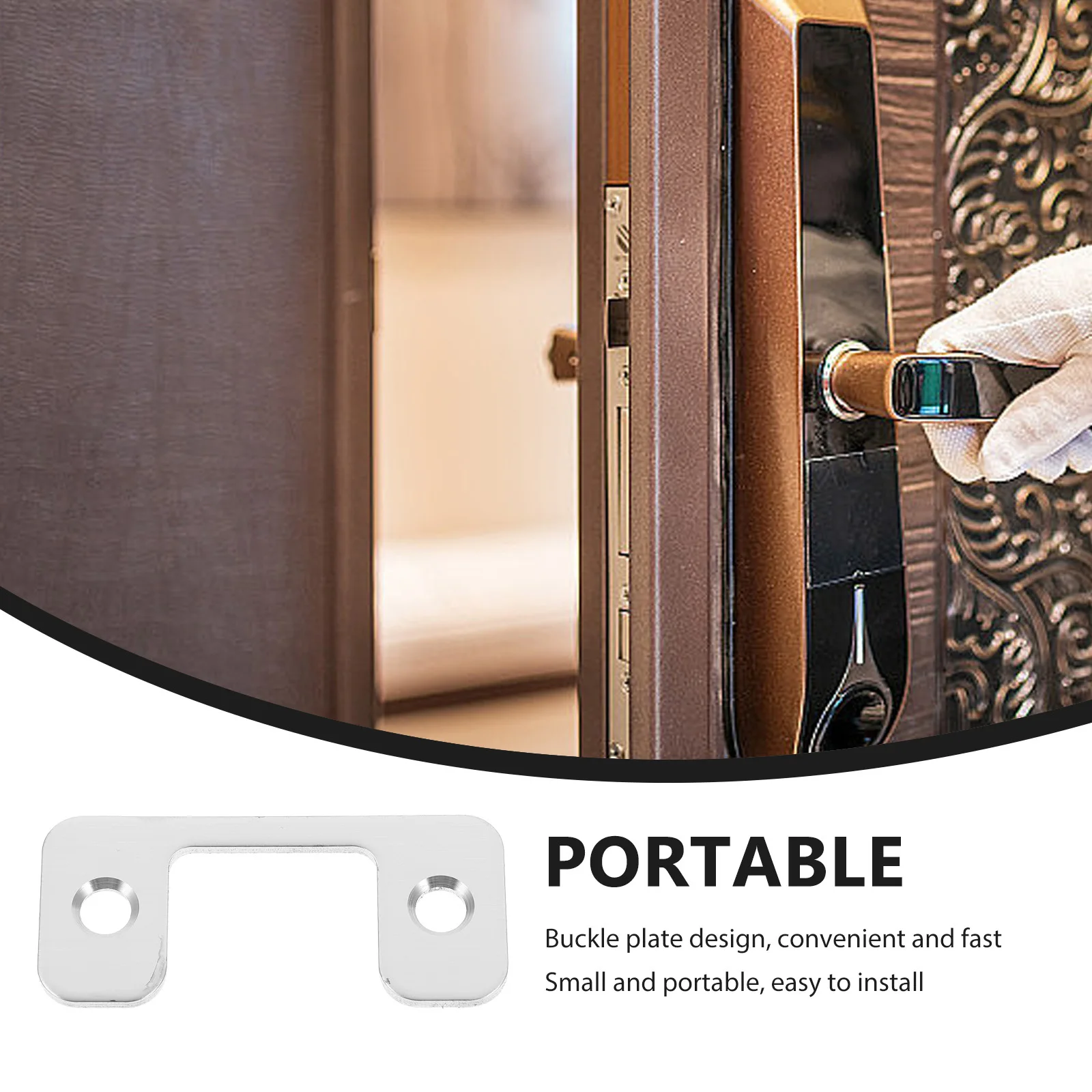 Strike Stainless Steel For Door Latch Lock Interior Exterior Doors Deadbolt Cover Plate Door Reinforcement Metal Plate