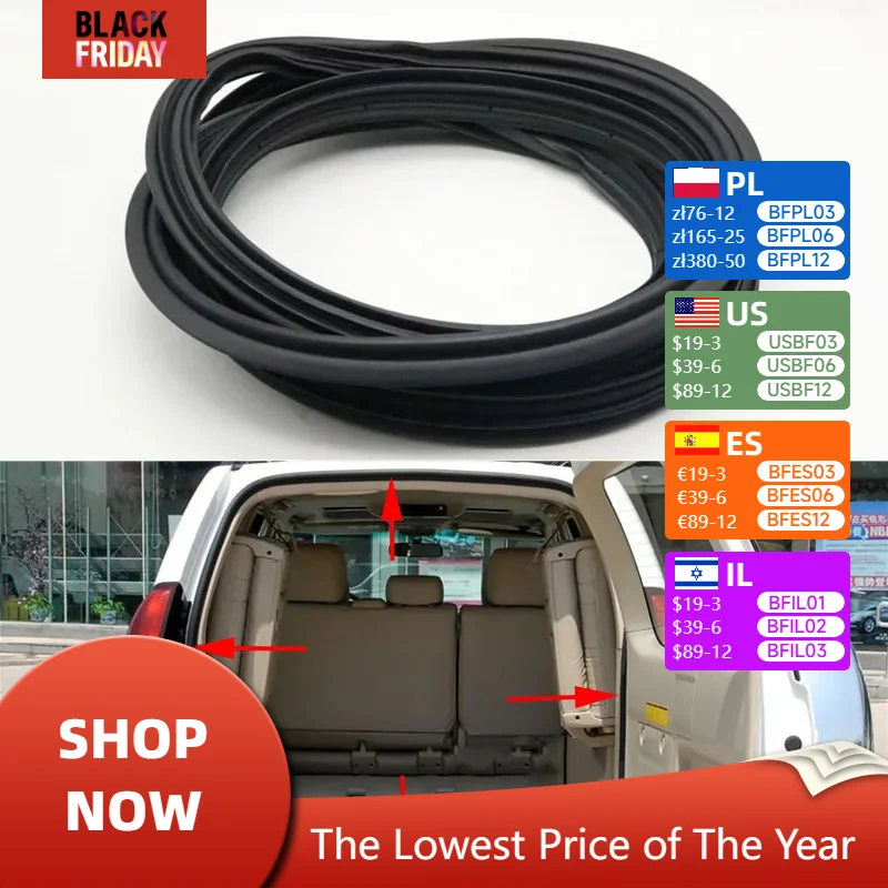 Rear Door Trunk Tailgate Weatherstrip Rubber Seal For Toyota Land Cruiser Prado 120 LC120 Lexus GX470 2003-2009