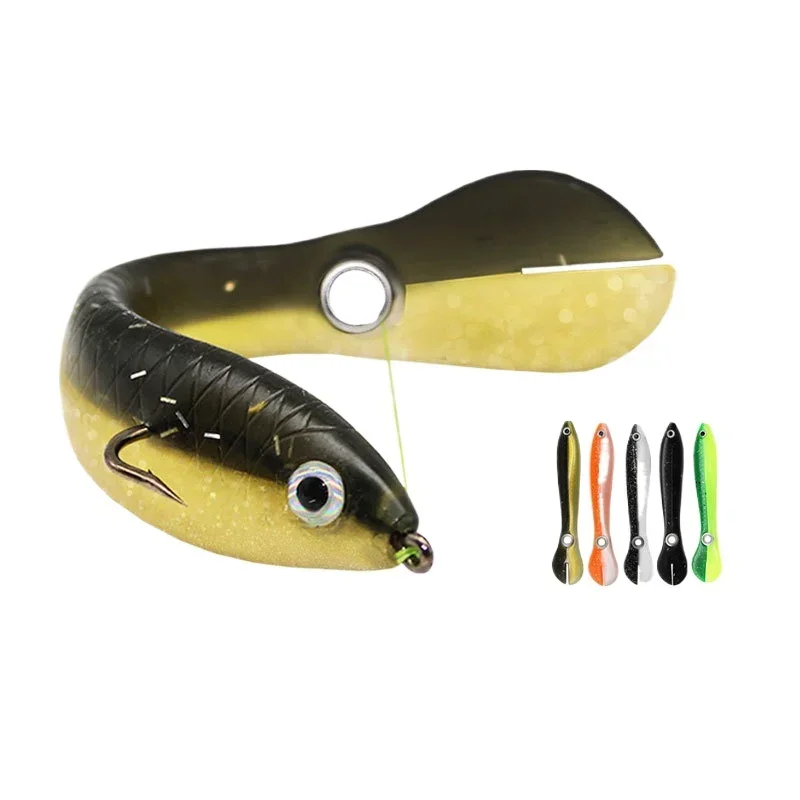 1Pcs Burle Cranky Loach Soft Lure Plastic Soft Bait With Eyelet Hole At Tail Vivid Bionic Soft Fishing Lure