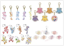 Anime Magical Ojamajo DoReMi Keychain Doll Senoo Aiko Harukaze Fujiwara Hazuki Asuka Momoko Acrylic Keyring Pendant for Gift
