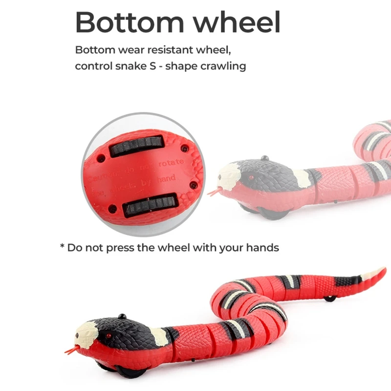 2024 New Electric Moving Snake Interactive Toys for Indoor Cats Realistic Wiggle Sensing Snakes Kitten Chasing Kickers Toy