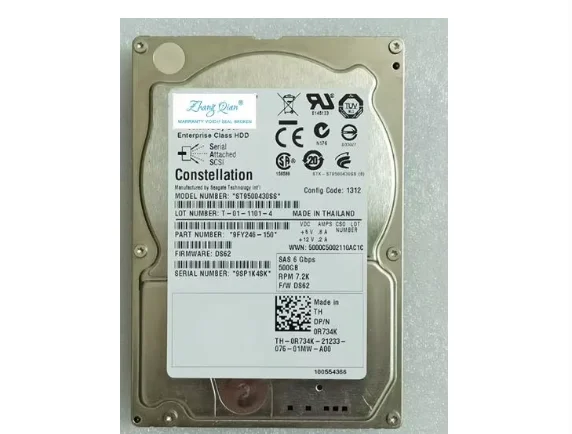 

Для сервера 0R734K 500G 7.2K SAS 6G 2,5 дюйма R710