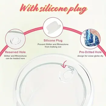 16盎司DIY雪球造型保溫杯,附預鑽孔,可重複使用塑膠水瓶,防碎梅森罐杯,節慶禮物之選 6 best sales 可愛的保溫杯 - №1