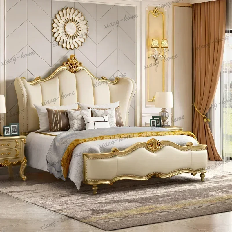 FG Ergonomic Camas De Casal Postmodern Furniture White Cream Bed Cloud Fashion Interior European Safe Sleeping Sun Floor Double