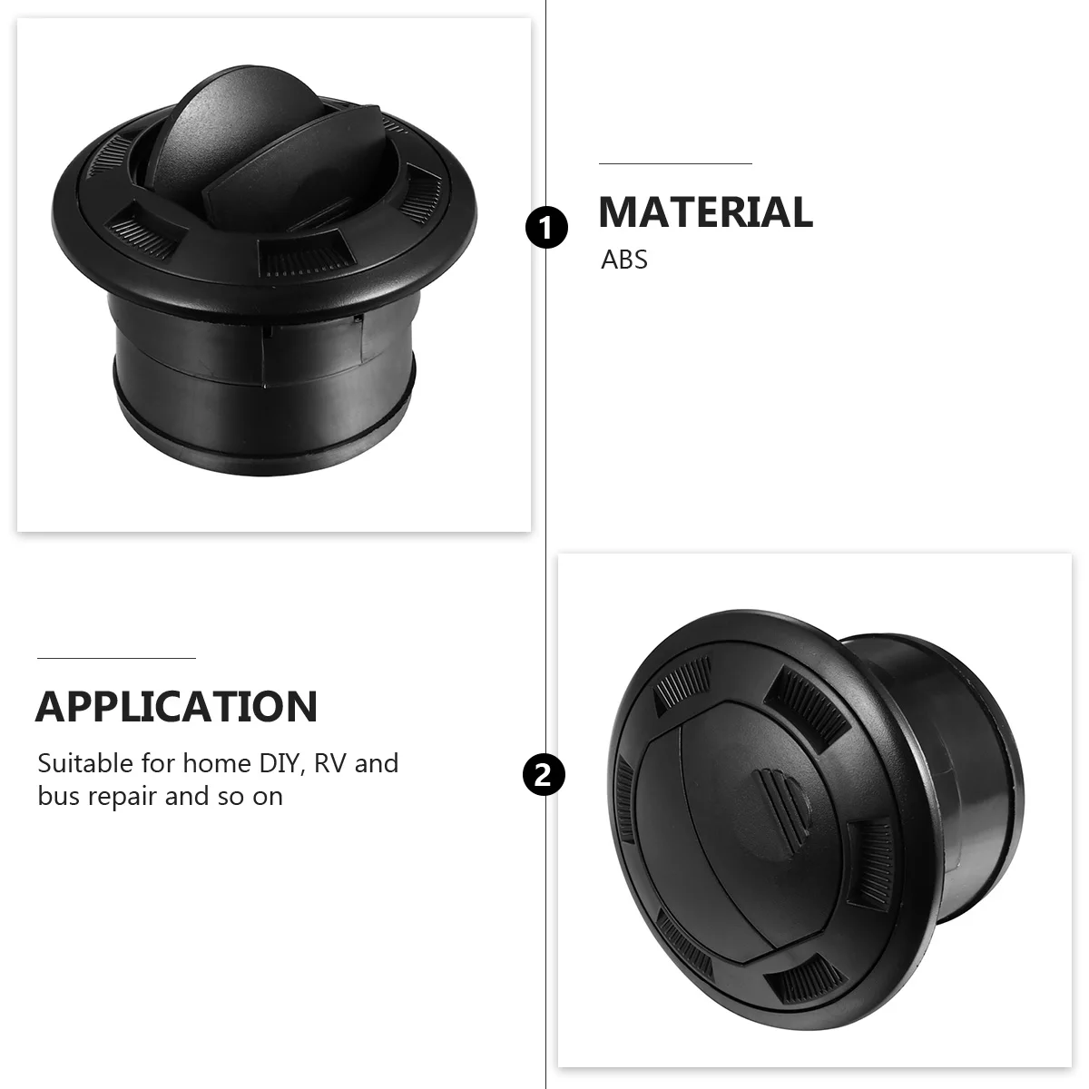 

Black RV Bus Air Conditioner Outlet Vent Round Louver Screws Durable ABS Car Interior Comfort DIY Repair Accessories Caravan