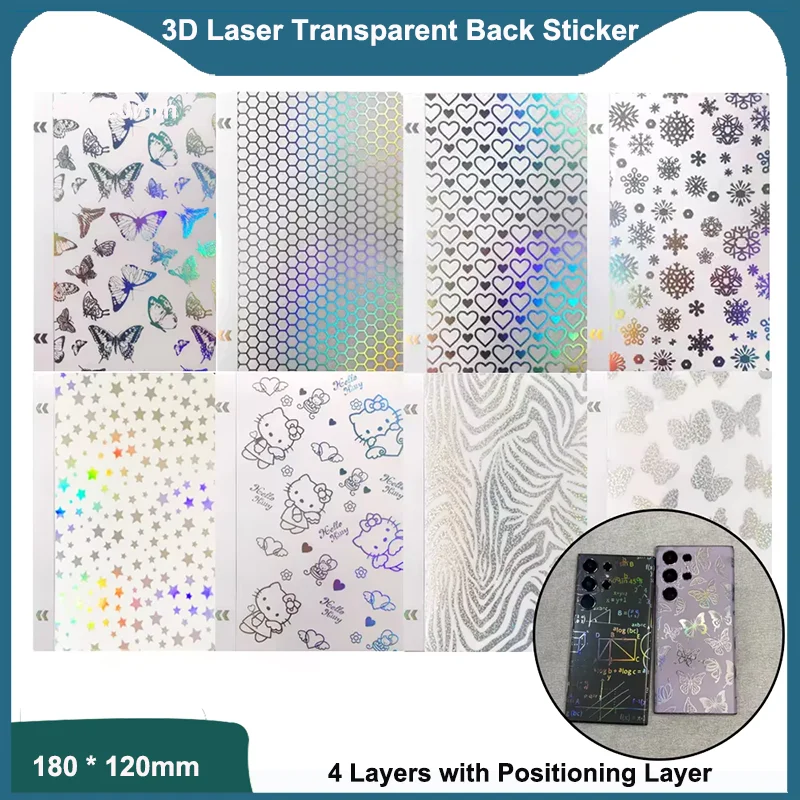 Fonlyu 50pcs Transparent Phone Skin Films Rear Micas for Screen Protector Cutting Machine Laser Butterfly Decoration Stickers