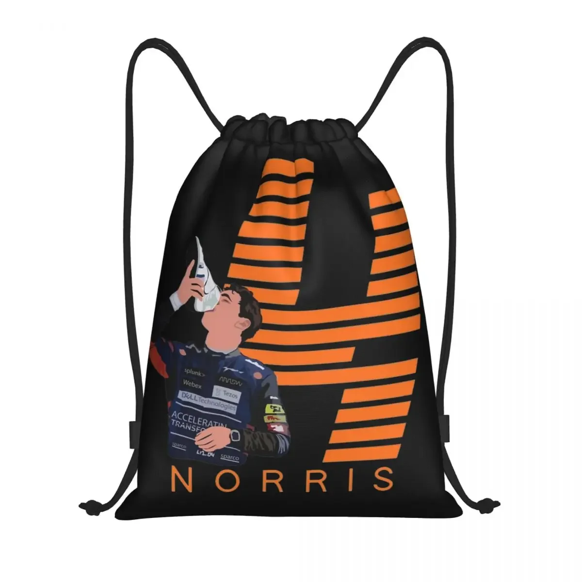 Lando Norris Racer Drawstring Bags Sports Backpack Gym Sackpack String Bags for Running