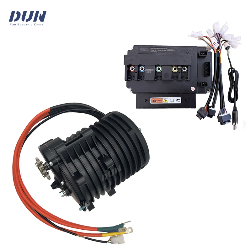 qs138 72v 70H 3000W V3 100kmh BLDC PMSM Mid-Drive Motor with EM150 Controller For Moped DirtBike